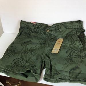 Levis Classic Shorts Sz 14 / 32 Army Green Palm Tr